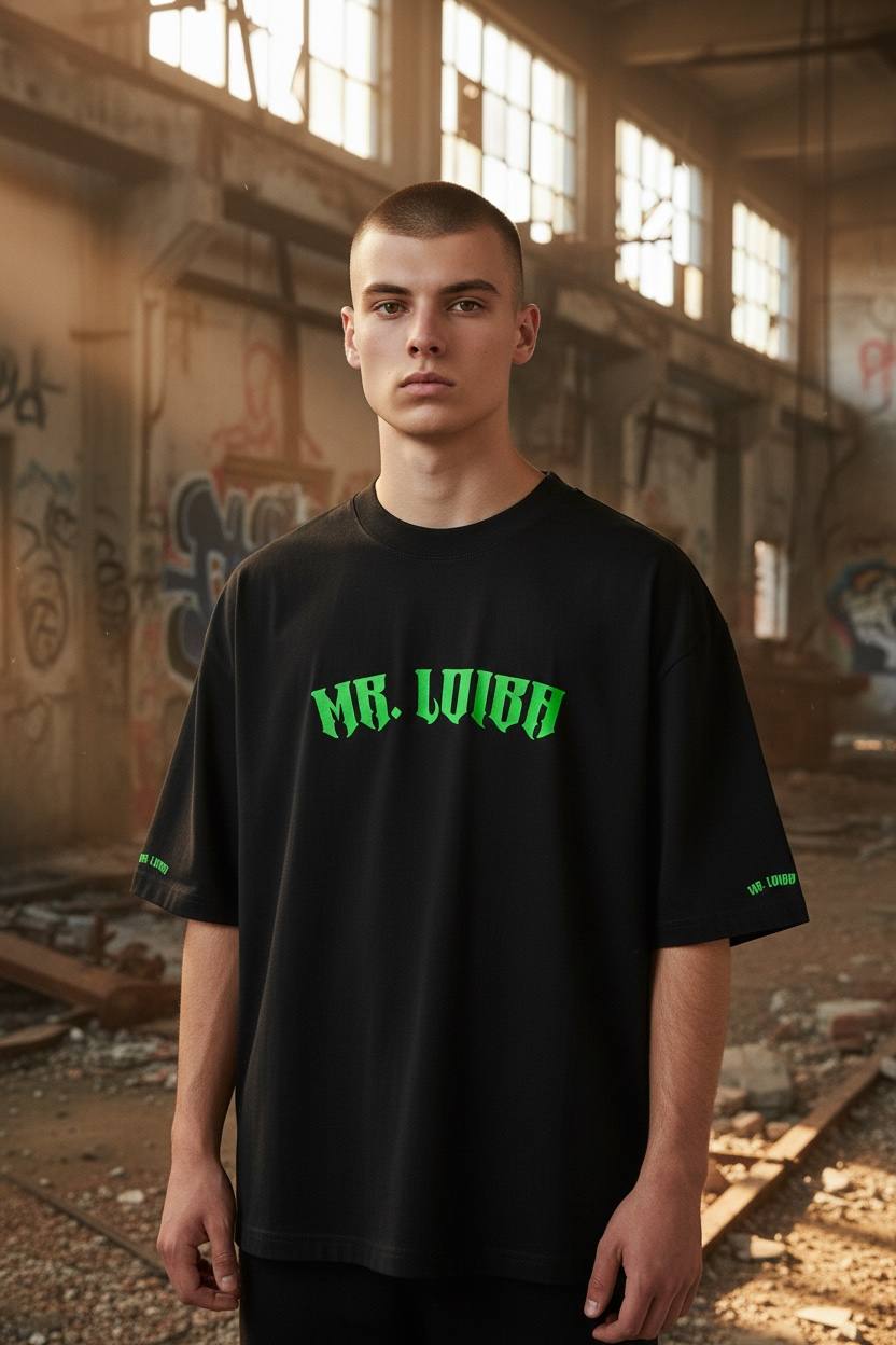 MR LOIBA Neon Logo Oversized Tee