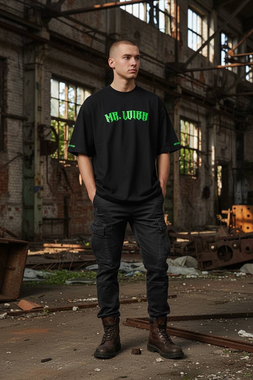 MR LOIBA Neon Logo Oversized Tee