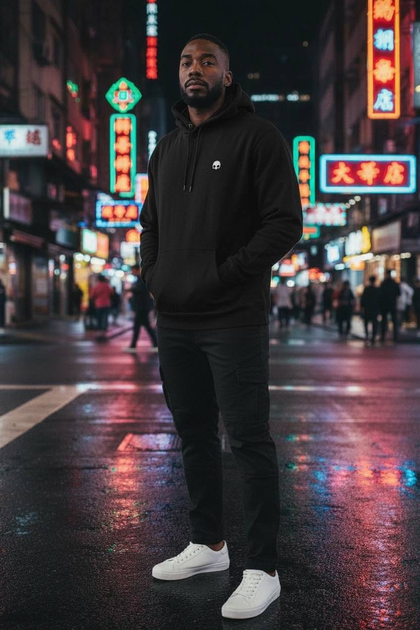 MR LOIBA Hoodie – Black with White Logo