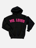 MR LOIBA Hoodie – Black with Neon Pink Logo